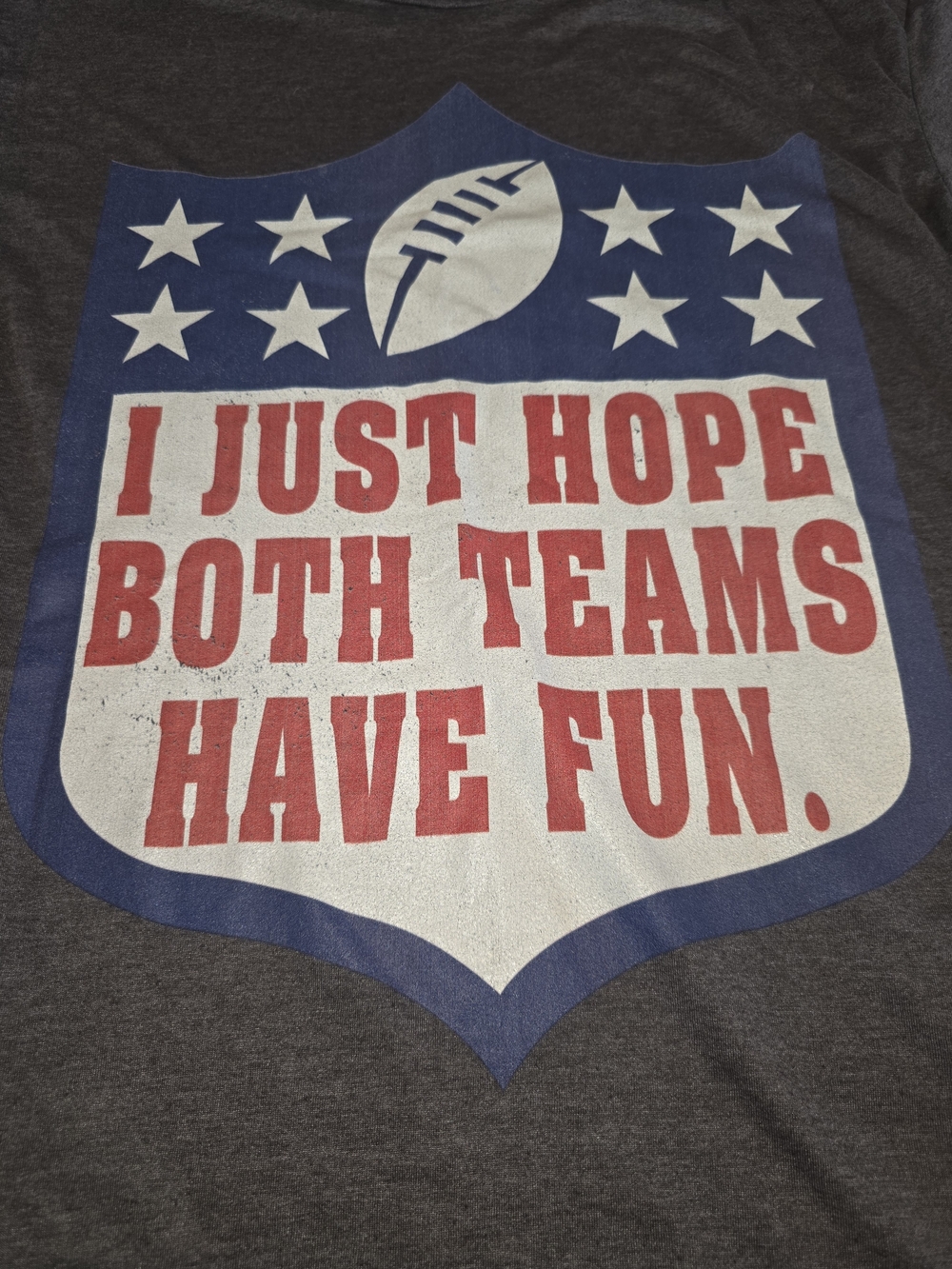 Gildan Gray Tee with Red and Blue Shield Graphic - Picture 2 of 5
